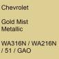 Preview: Chevrolet, Gold Mist Metallic, WA316N / WA216N / 51 / GAO.